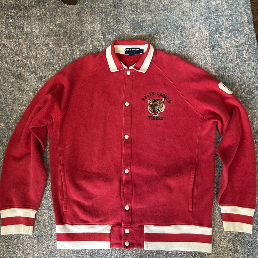 Ralph Lauren Red and White Varsity Jacket